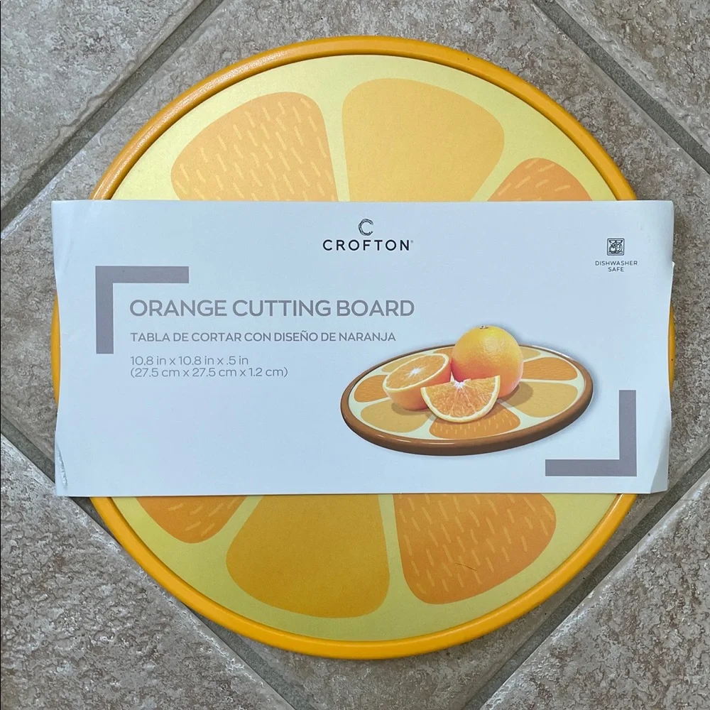 Crofton Orange Slice Fruit Shape Two Sided Large Surface Cutting Chopping Board
